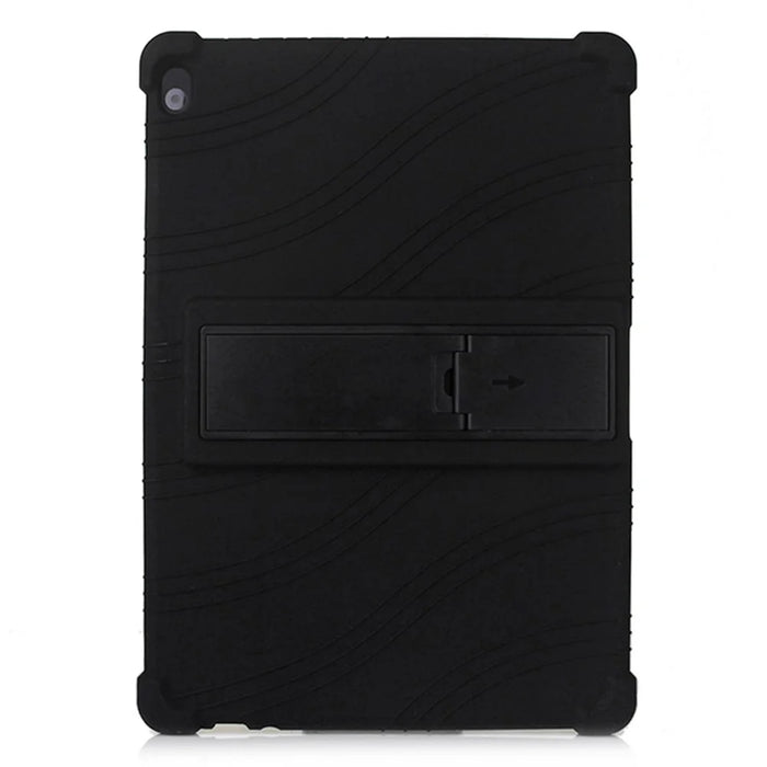Slide-Out Kickstand Design Silicone Tablet Cover Case for Lenovo Tab M10 TB-X605F - Black - 1