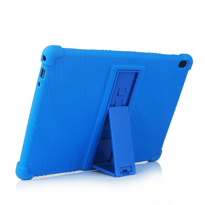 Slide-Out Kickstand Design Silicone Tablet Cover Case for Lenovo Tab M10 TB-X605F - Black - 3