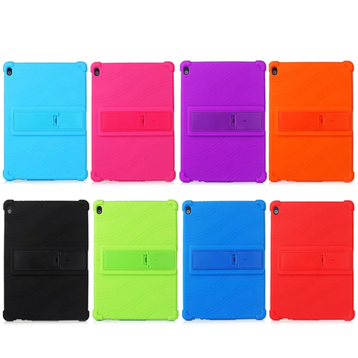 Slide-Out Kickstand Design Silicone Tablet Cover Case for Lenovo Tab M10 TB-X605F - Black - 6