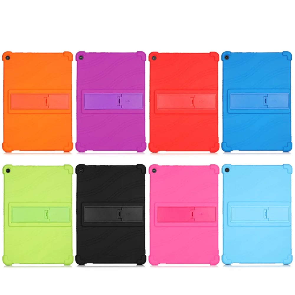 Slide-Out Kickstand Design Silicone Tablet Cover Case for Lenovo Tab M10 Plus X606 - Orange - 6