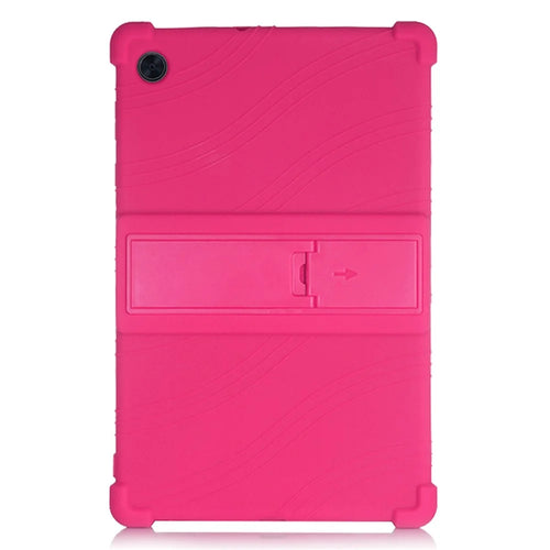 Soft Silicone Tablet Cover Case with Slide-Out Kickstand Design for Lenovo Tab M10 HD Gen 2 TB-X306 - Rose - 1