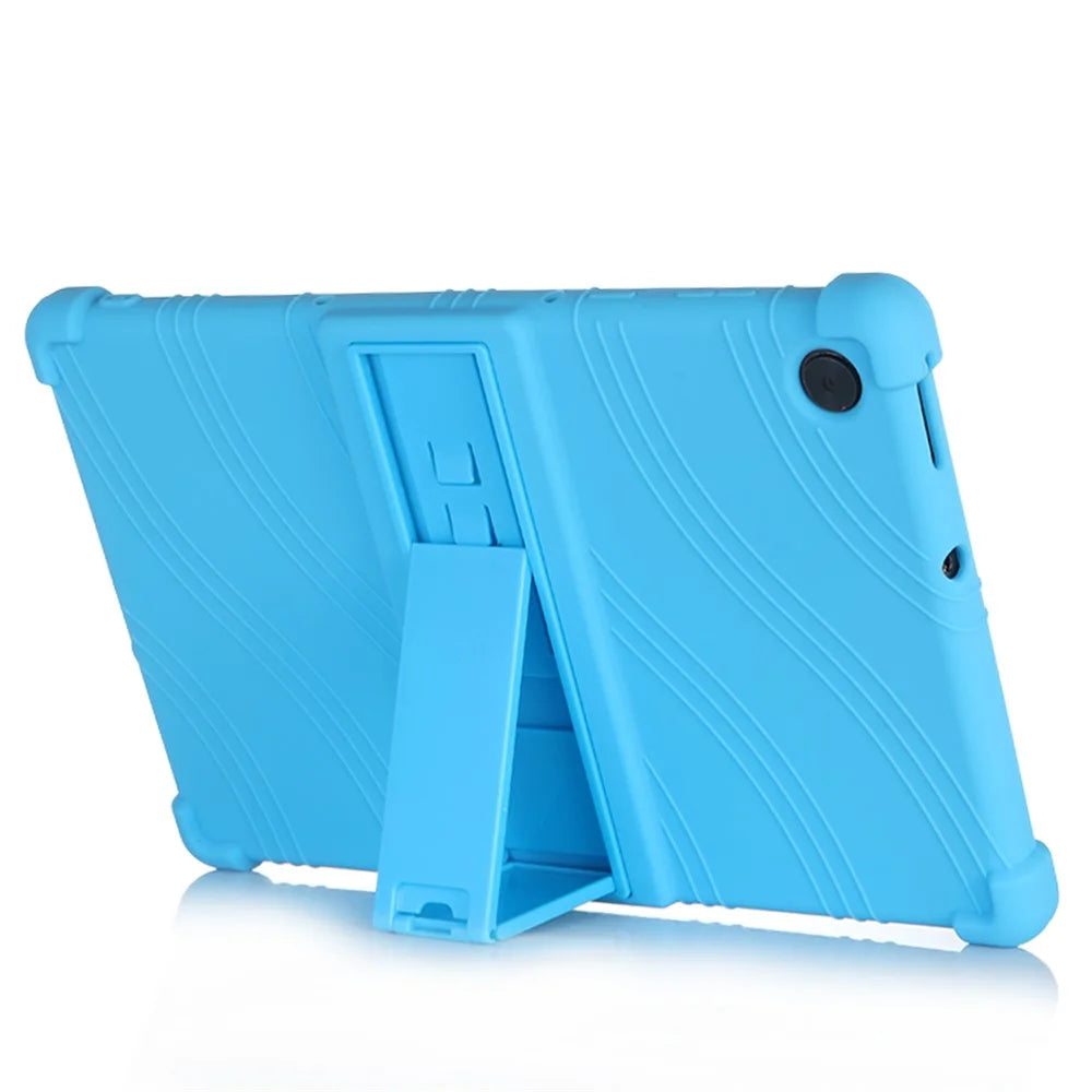 Soft Silicone Tablet Cover Case with Slide-Out Kickstand Design for Lenovo Tab M10 HD Gen 2 TB-X306 - Rose - 3