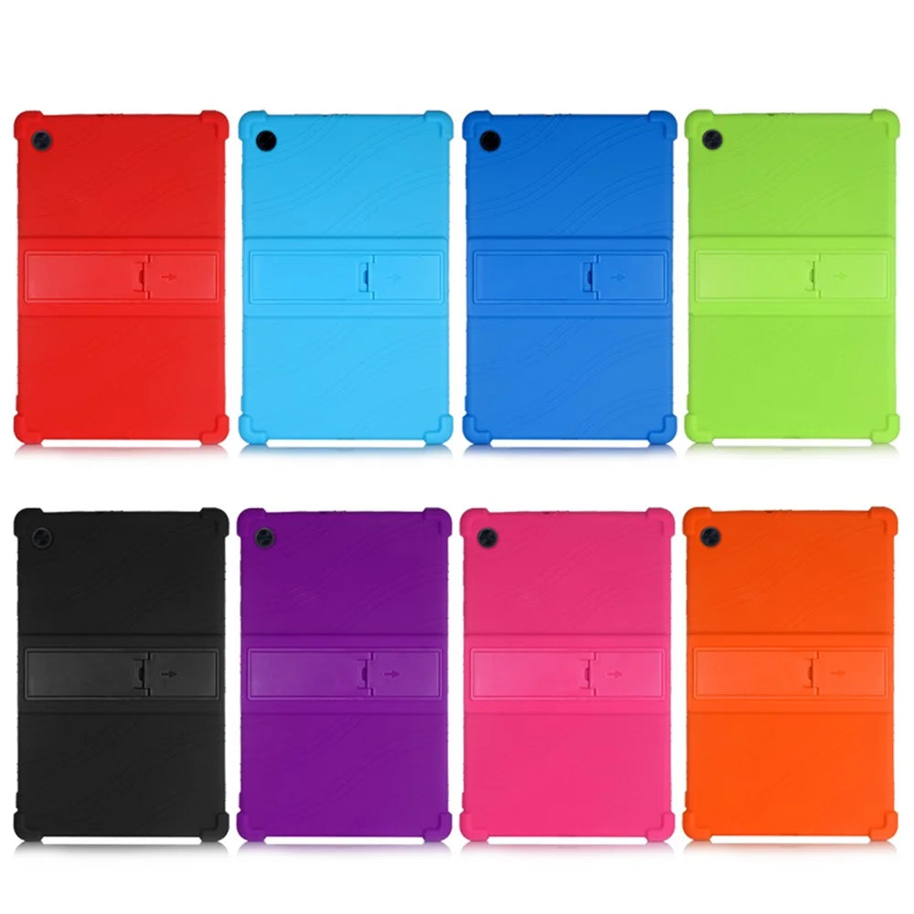 Soft Silicone Tablet Cover Case with Slide-Out Kickstand Design for Lenovo Tab M10 HD Gen 2 TB-X306 - Rose - 6