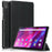 Tri-fold Soft Leather Flip Stand Smart Protective Cover with Sleep / Wake Feature for Lenovo Tab K10/Tab M10 Plus - Black - 1
