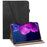 Drop-Resistant Plain Leather Tablet Stand Cover with Card Holder and Pen Strap for Lenovo Tab P11 TB-J606F / Tab P11 5G - Black - 1
