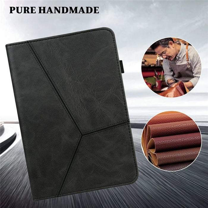 Multi-Color Drop-Resistant Leather Tablet Stand Cover with Card Holder for Lenovo Tab M10 TB-X505L/TB-X505F/TB-X605L/TB-X605F / P10 TB-X705F/TB-X705L - Black - 2