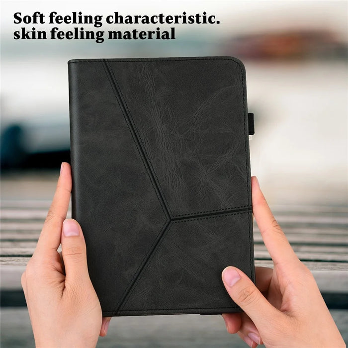 Multi-Color Drop-Resistant Leather Tablet Stand Cover with Card Holder for Lenovo Tab M10 TB-X505L/TB-X505F/TB-X605L/TB-X605F / P10 TB-X705F/TB-X705L - Black - 5