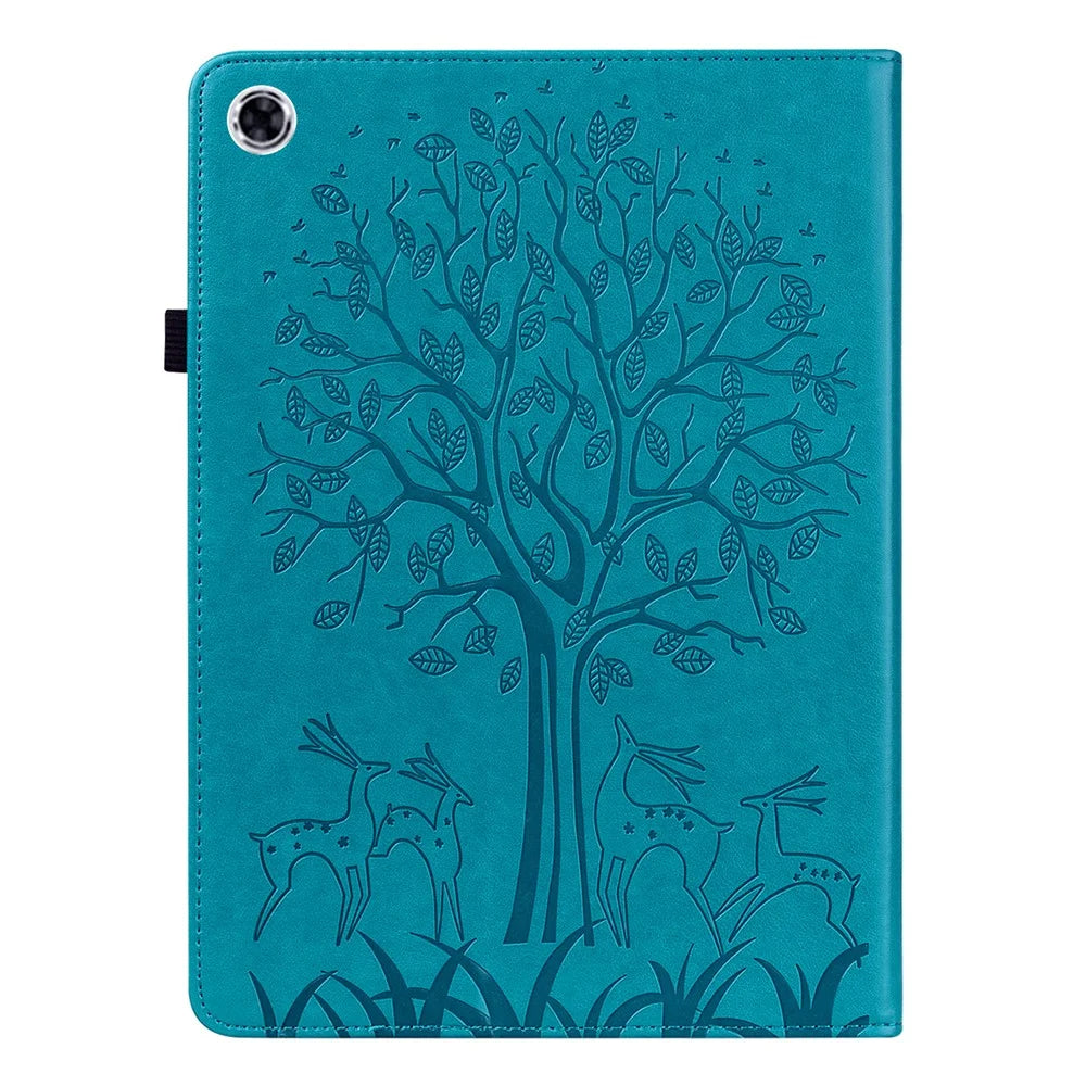 Unique Tree and Deer Pattern Imprinting Smooth Leather Stand Tablet Cover with Card Holders for Lenovo Tab M10 HD Gen 2 X306X - Blue - 2