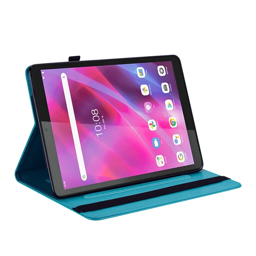 Unique Tree and Deer Pattern Imprinting Smooth Leather Stand Tablet Cover with Card Holders for Lenovo Tab M10 HD Gen 2 X306X - Blue - 4