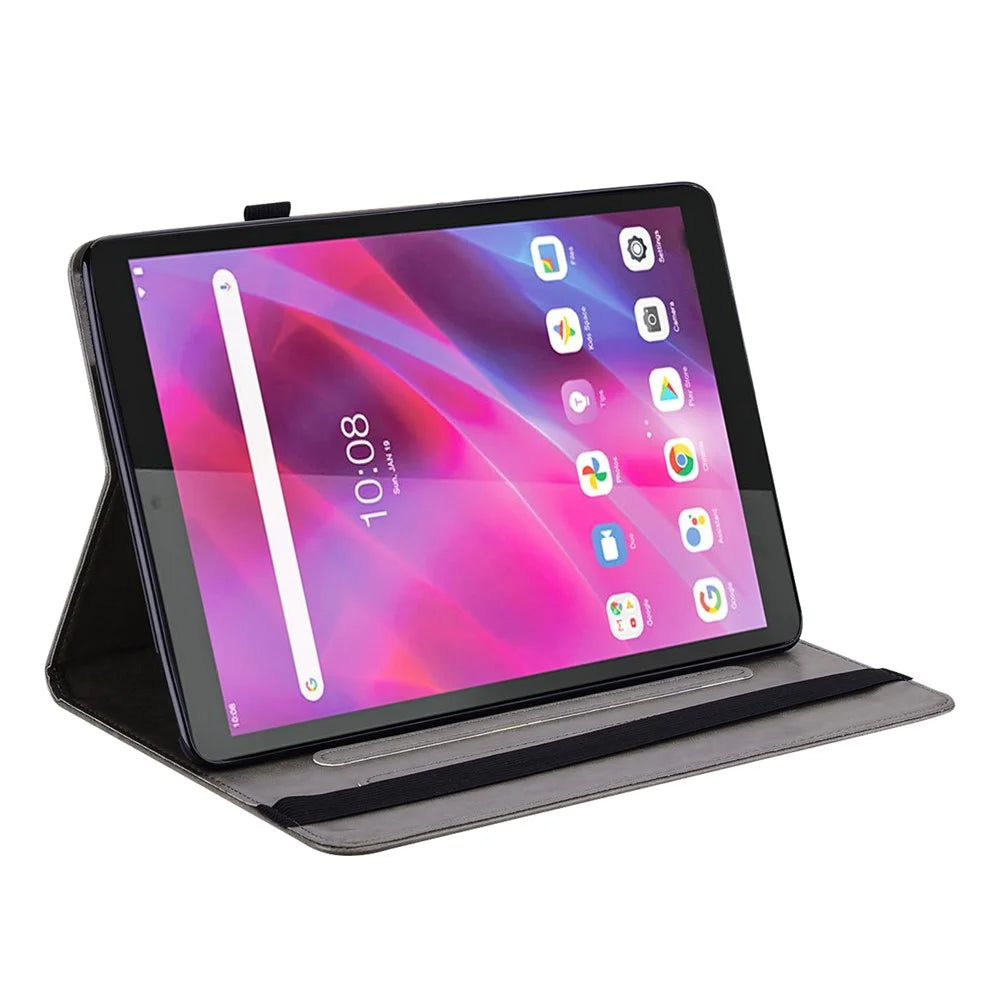 Imprint Tree and Deer Pattern Elastic Strap Closure Leather Stand Tablet Cover for Lenovo Tab M10 HD (TB-X505L/TB-X505F)/M10 (TB-X605L/TB-X605F)/Tab P10 (TB-X705F TB-X705L) - Grey - 4