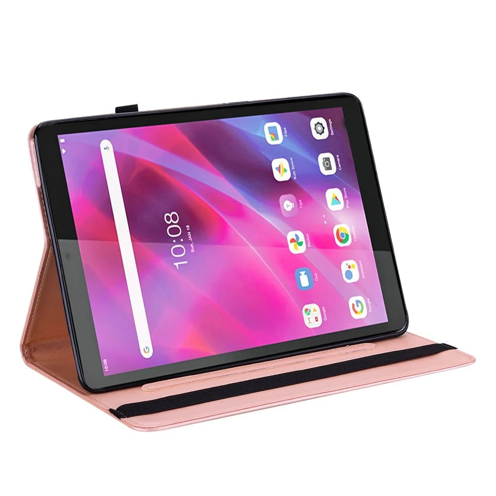 Imprint Tree and Deer Pattern All-Protection Leather Stand Tablet Cover for Lenovo Tab P11 TB-J606F / Tab P11 5G - Rose Gold - 4