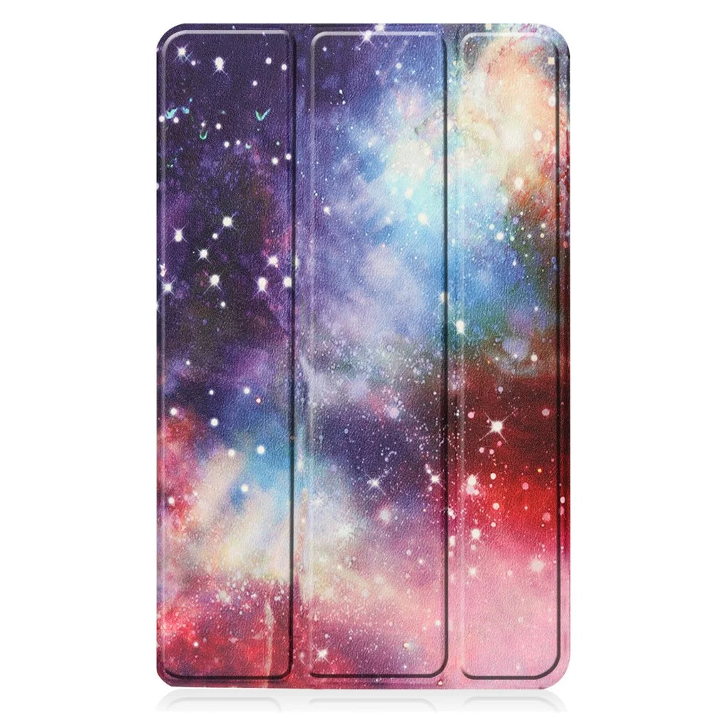 Stylish Light Slim Pattern Printing PU Leather Tri-fold Stand Tablet Cover Shell for  Lenovo Tab M7 (2nd Gen) / (3rd Gen) - Nebula - 2