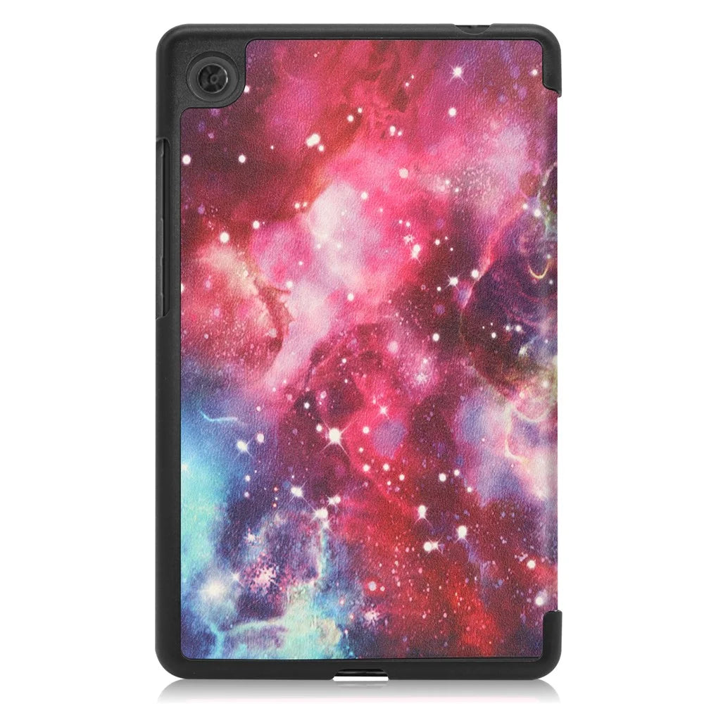 Stylish Light Slim Pattern Printing PU Leather Tri-fold Stand Tablet Cover Shell for  Lenovo Tab M7 (2nd Gen) / (3rd Gen) - Nebula - 3