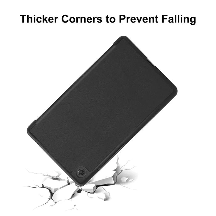 ENKAY HAT PRINCE Full Coverage Shock-Proof Tri-fold PU Leather + Hard PC Inner Tablet Stand Case for  Lenovo Tab M7 (2nd Gen) / (3rd Gen) - Black - 5