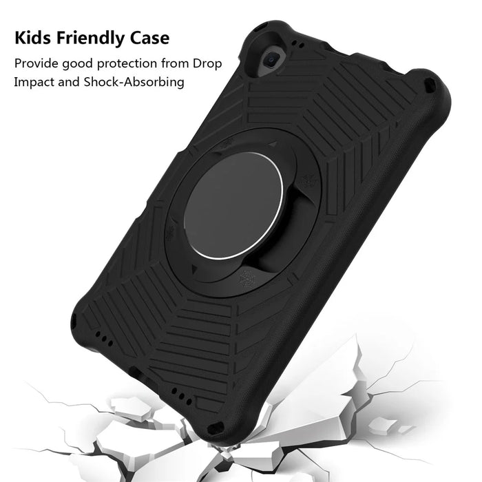 Spider Web Texture Anti-Drop Shockproof Tablet Case Kickstand EVA Cover with Shoulder Strap for Lenovo Tab M10 FHD Plus 2nd Gen TB-X606 - Black - 2