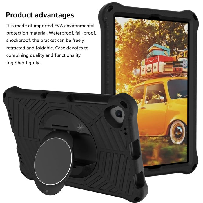 Spider Web Texture Anti-Drop Shockproof Tablet Case Kickstand EVA Cover with Shoulder Strap for Lenovo Tab M10 FHD Plus 2nd Gen TB-X606 - Black - 3