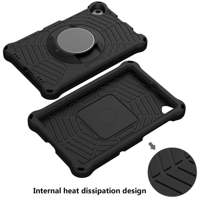 Spider Web Texture Anti-Drop Shockproof Tablet Case Kickstand EVA Cover with Shoulder Strap for Lenovo Tab M10 FHD Plus 2nd Gen TB-X606 - Black - 4