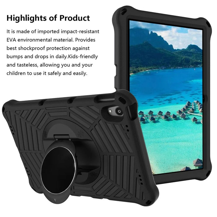 Spider Web Texture Heat Dissipation Anti-Drop Impact-Resistant Tablet Case Kickstand EVA Cover with Shoulder Strap for Lenovo Tab P11 TB-J606F / Tab P11 5G - Black - 2