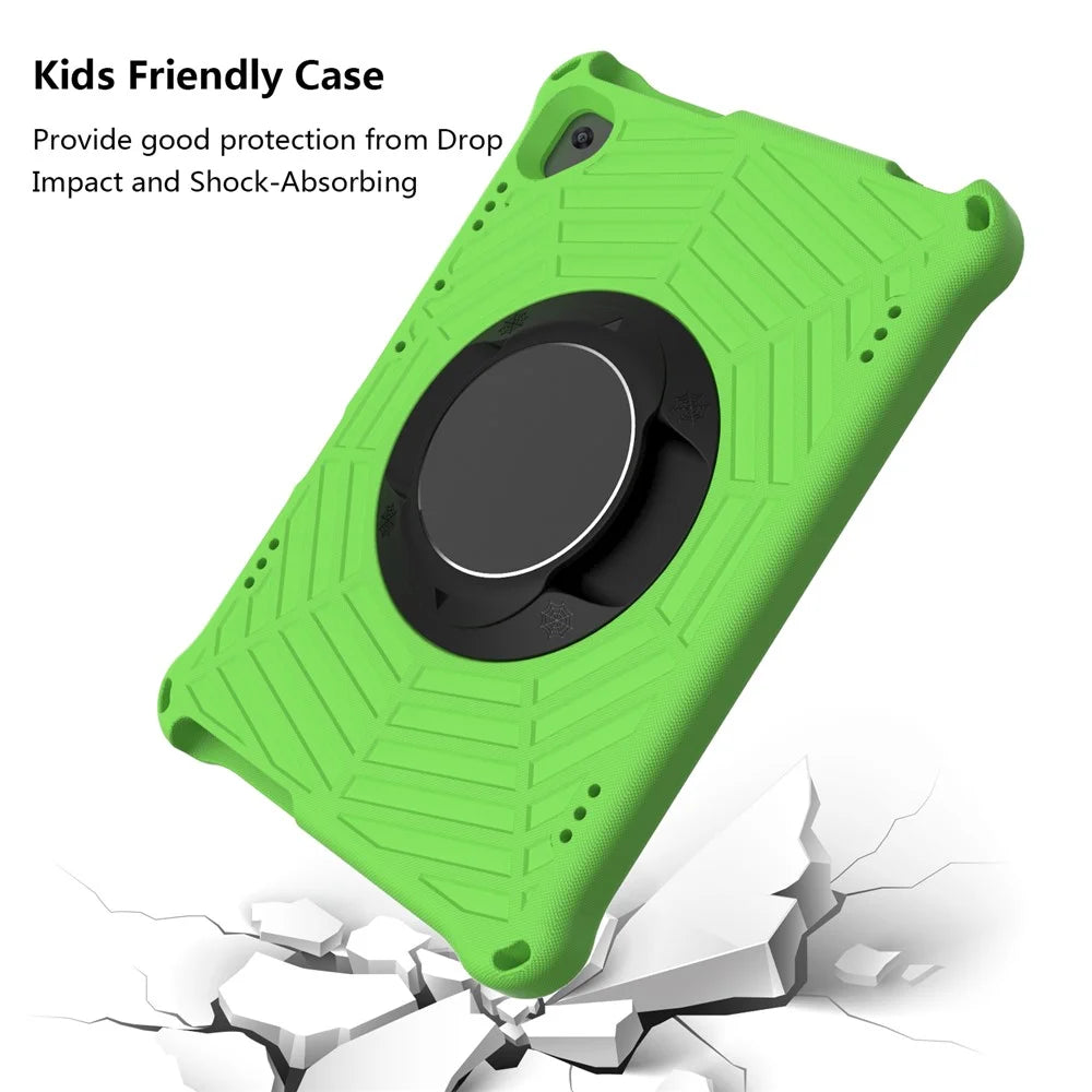 Spider Web Texture Scratch-resistant EVA Smart Tablet Case Cover with Kickstand and Shoulder Strap for Lenovo Tab M10 TB-X505F/TB-X605F 10.1-inch - Green - 2