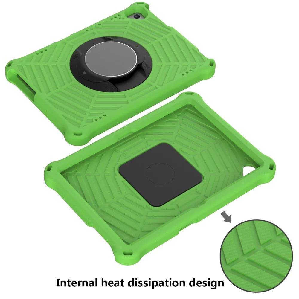 Spider Web Texture Scratch-resistant EVA Smart Tablet Case Cover with Kickstand and Shoulder Strap for Lenovo Tab M10 TB-X505F/TB-X605F 10.1-inch - Green - 4