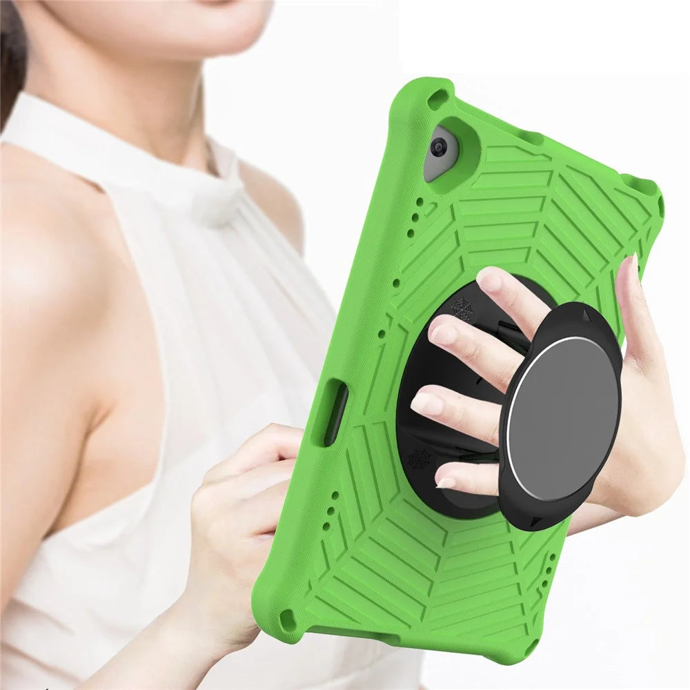 Spider Web Texture Scratch-resistant EVA Smart Tablet Case Cover with Kickstand and Shoulder Strap for Lenovo Tab M10 TB-X505F/TB-X605F 10.1-inch - Green - 6