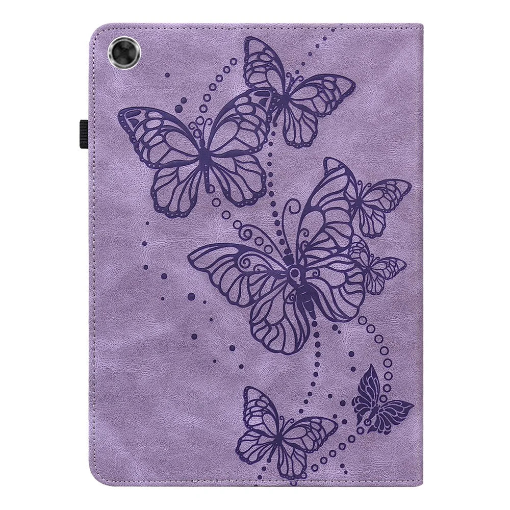 Butterflies Imprinted Elastic Strap Well-Protected Anti-Drop Tablet Case with Stand for Lenovo Tab M8/M8 (2nd Gen) TB-8505/TB-8705/TB-8506 -  Purple - 2