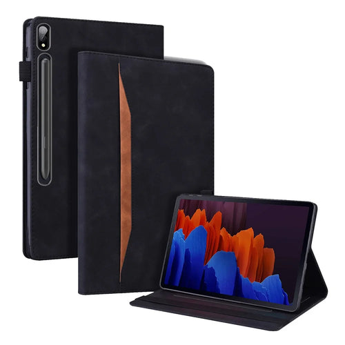 Shockproof Wallet Design Business Style PU Leather Flip Tablet Case with Stand for Lenovo Tab P12 Pro - Black - 1