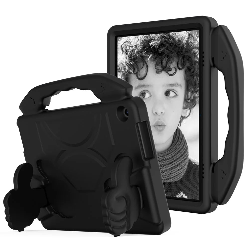 Portable Handle Foldable Thumb Kickstand Shockproof EVA Tablet Case Cover for Lenovo Tab M10 TB-X605F - Black - 1