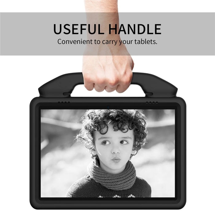 Portable Handle Foldable Thumb Kickstand Shockproof EVA Tablet Case Cover for Lenovo Tab M10 TB-X605F - Black - 2