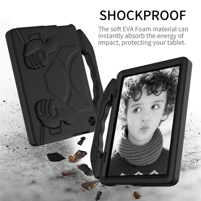 Portable Handle Foldable Thumb Kickstand Shockproof EVA Tablet Case Cover for Lenovo Tab M10 TB-X605F - Black - 3