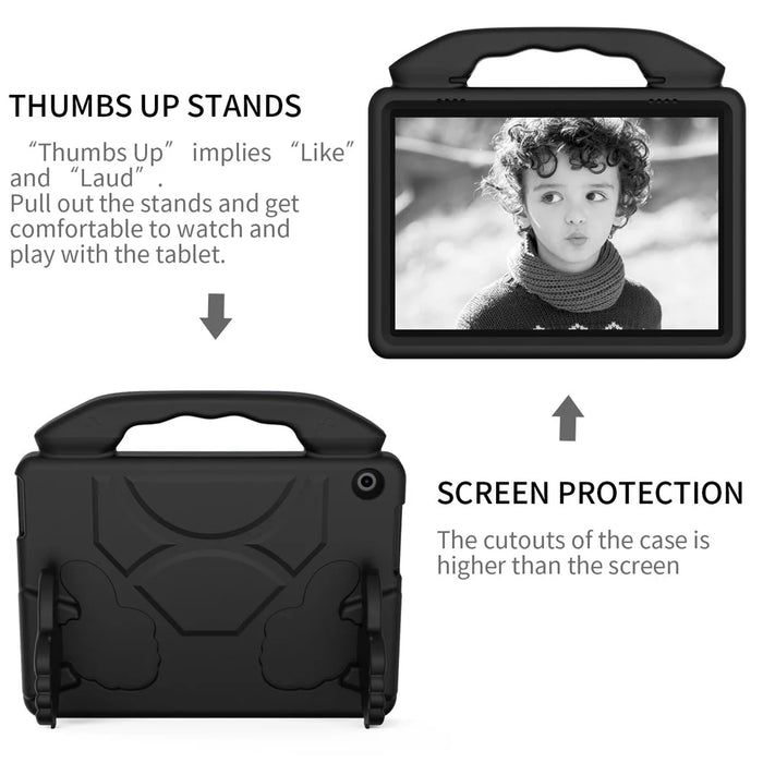 Portable Handle Foldable Thumb Kickstand Shockproof EVA Tablet Case Cover for Lenovo Tab M10 TB-X605F - Black - 4