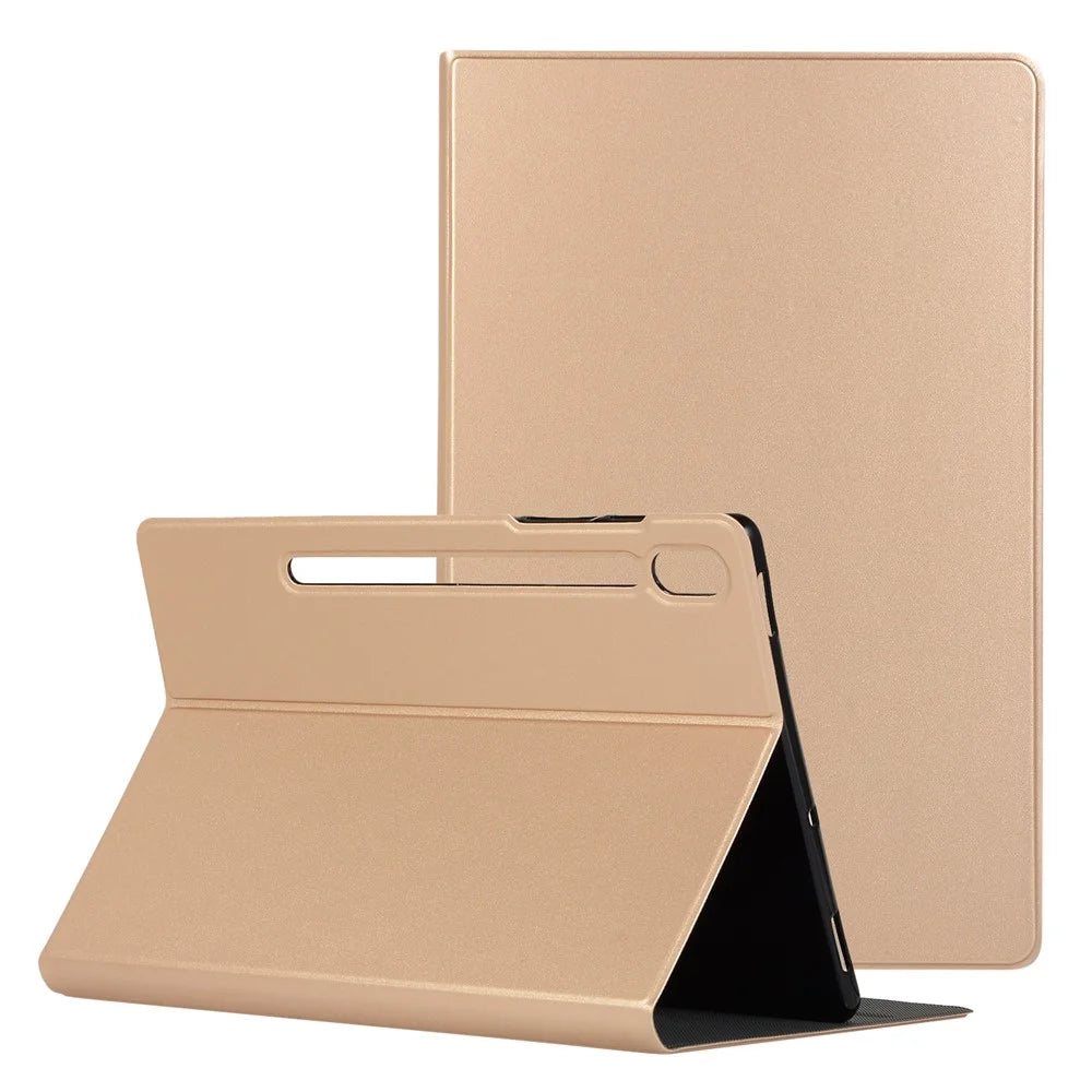 Shockproof PU Leather Shockproof Folio Stand Tablet Case Cover Protector for Lenovo Tab P12 Pro - Gold - 1