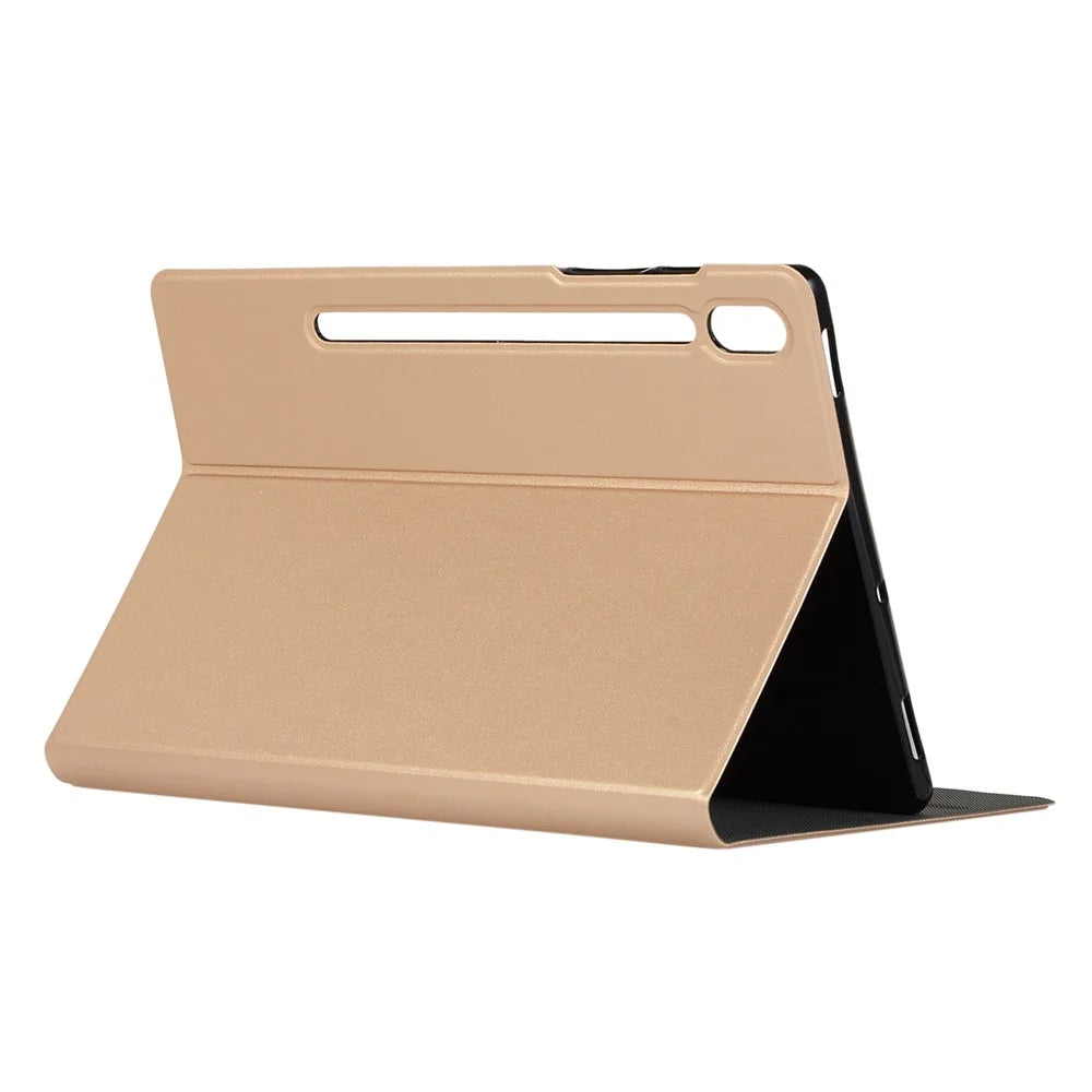 Shockproof PU Leather Shockproof Folio Stand Tablet Case Cover Protector for Lenovo Tab P12 Pro - Gold - 6