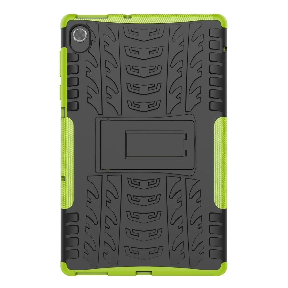 Cool Tire Texture Scratch-resistant PC + TPU Protective Tablet Cover with Kickstand for Lenovo Tab K10 - Green - 2