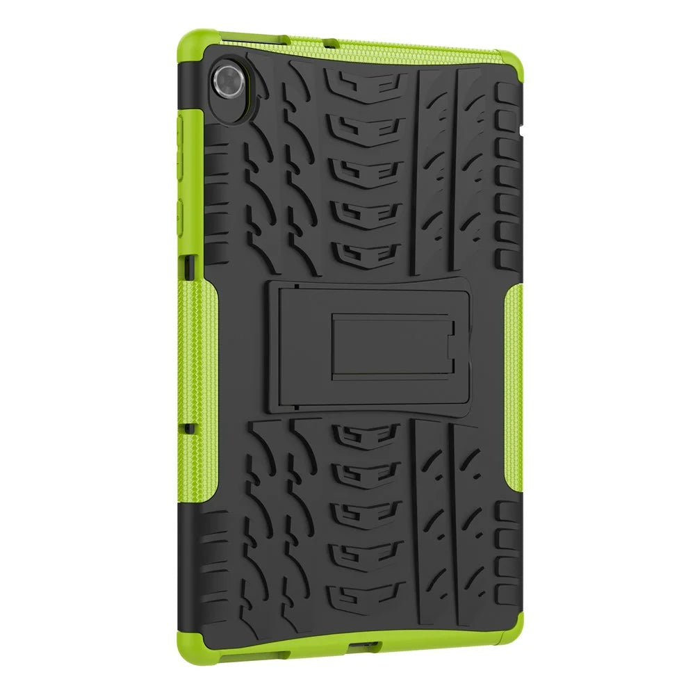 Cool Tire Texture Scratch-resistant PC + TPU Protective Tablet Cover with Kickstand for Lenovo Tab K10 - Green - 3