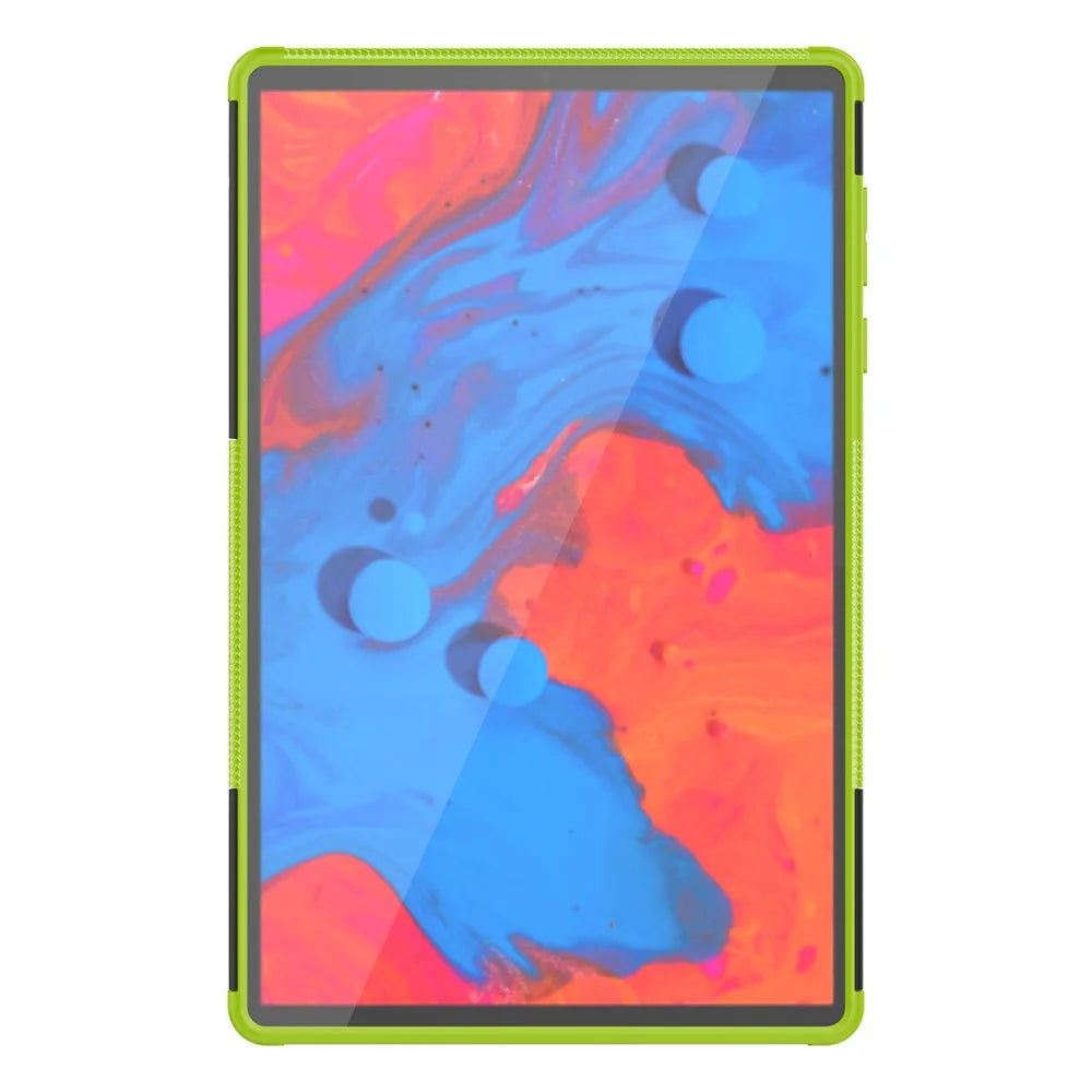 Cool Tire Texture Scratch-resistant PC + TPU Protective Tablet Cover with Kickstand for Lenovo Tab K10 - Green - 4