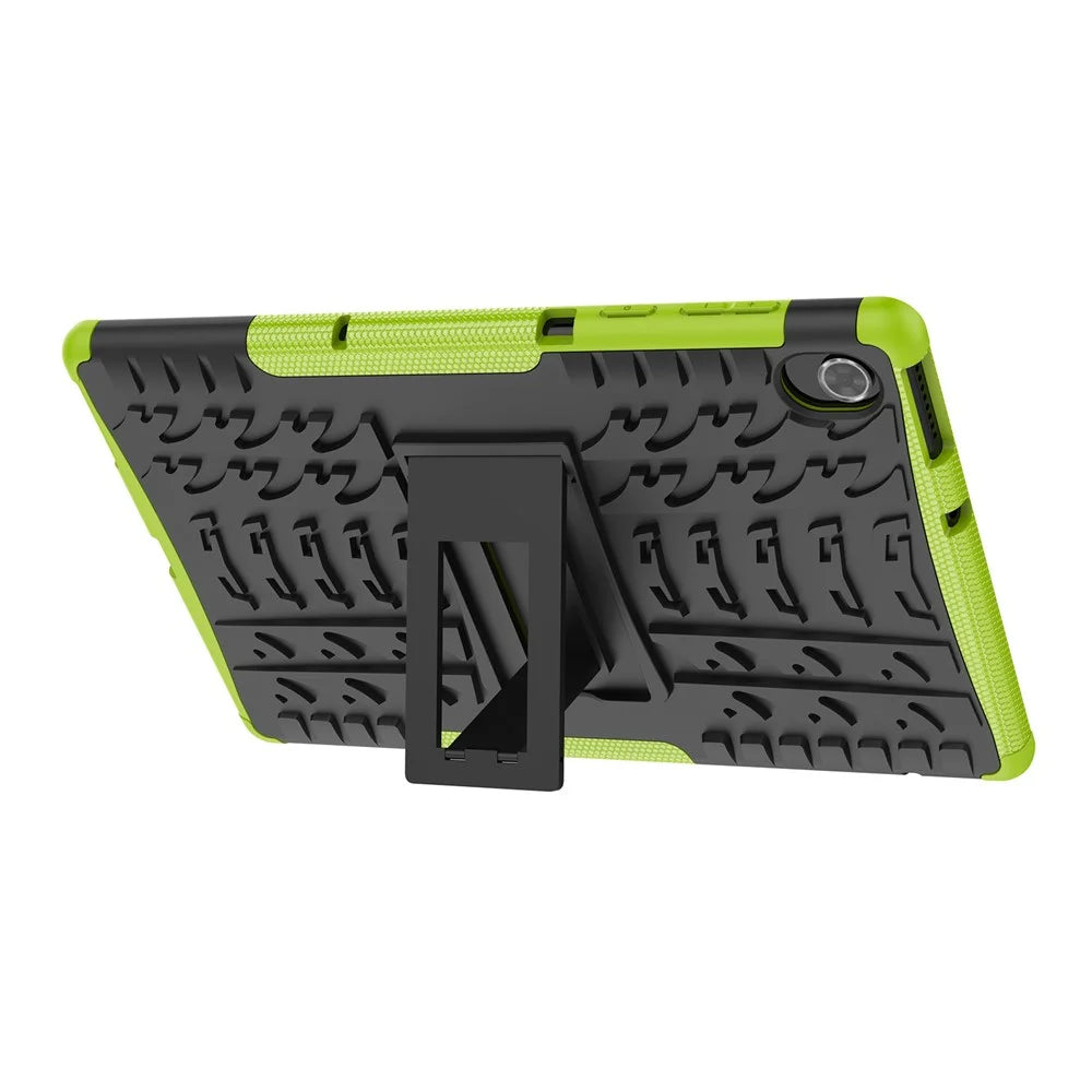 Cool Tire Texture Scratch-resistant PC + TPU Protective Tablet Cover with Kickstand for Lenovo Tab K10 - Green - 6