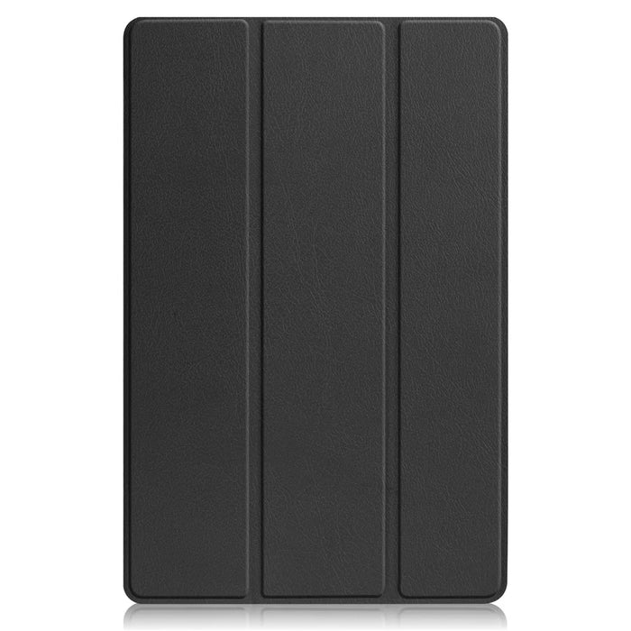 Trifold Stand Tablet Cover for Lenovo Tab P12 Pro, PU Leather + PC Protective Auto Wake/Sleep Smart Case - Black - 2