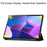 Trifold Stand Tablet Cover for Lenovo Tab P12 Pro, PU Leather + PC Protective Auto Wake/Sleep Smart Case - Black - 7