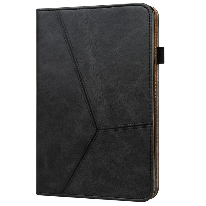 For Lenovo Legion Y700 Line Imprinted Adjustable Stand PU Leather Auto Wake/Sleep Drop-proof Tablet Case with Card Slots - Black - 4
