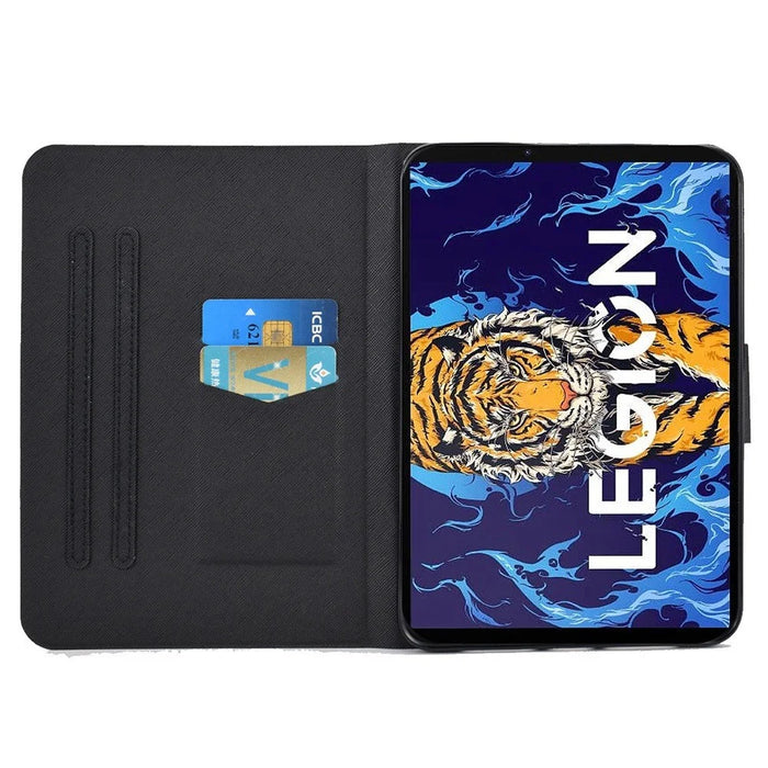 For Lenovo Legion Y700 Pattern Printing Leather Shock Proof Tablet Case Protective Cover - Heart - 4