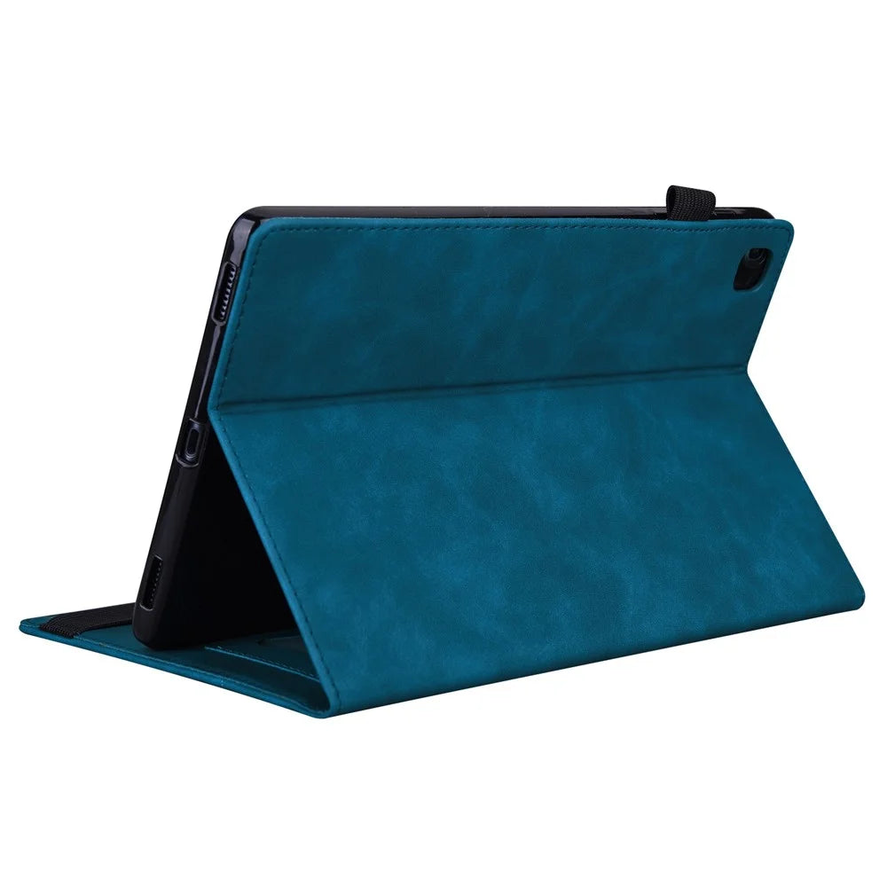 For Lenovo Tab M10 Plus (3rd Gen) 10.6 inch Tablet Case PU Leather Stand Wallet Elastic Drop-Proof Shell with Pencil Holder - Blue - 4
