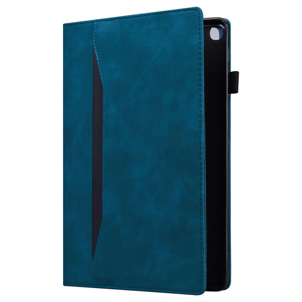For Lenovo Tab M10 Plus (3rd Gen) 10.6 inch Tablet Case PU Leather Stand Wallet Elastic Drop-Proof Shell with Pencil Holder - Blue - 7