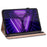 For Lenovo Tab M10 Plus (3rd Gen) / Xiaoxin Pad 2022 10.6 inch Line Imprinted PU Leather Card Holder Tablet Case with Elastic Band Closure - Black - 4