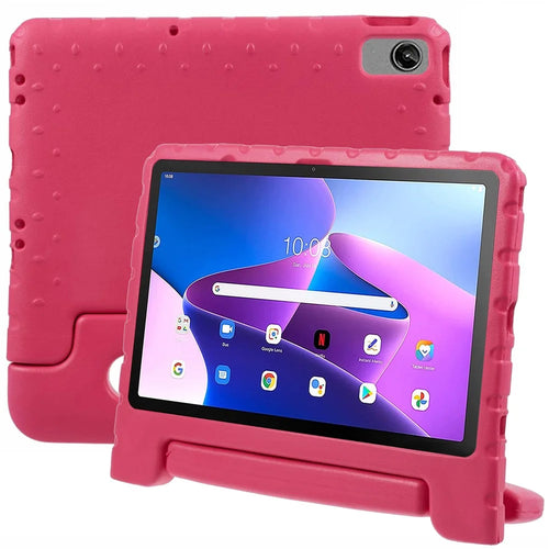 For Lenovo Tab M10 Plus (3rd Gen) / Tab M10 5G EVA Tablet Cover Portable Handle Kickstand Case - Rose - 1
