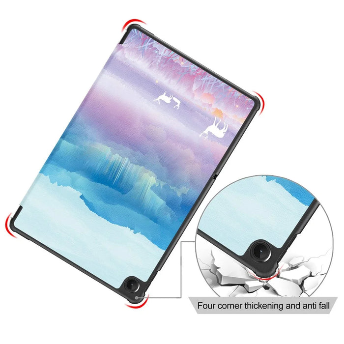 For Lenovo Tab M10 Plus (3rd Gen) / Xiaoxin Pad 2022 10.6 inch 125FTB-128F Trifold Stand Case Pattern Printing PU Leather Smart Cover - Dream Deer - 6