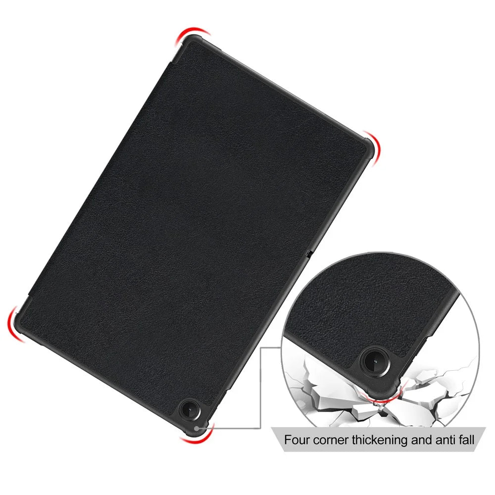 Tablet Covering Shell for Lenovo Tab M10 Plus (3rd Gen) / Xiaoxin Pad 2022 10.6 inch 125FTB-128F PC+PU Leather Trifold Stand Tablet Case - Black - 6