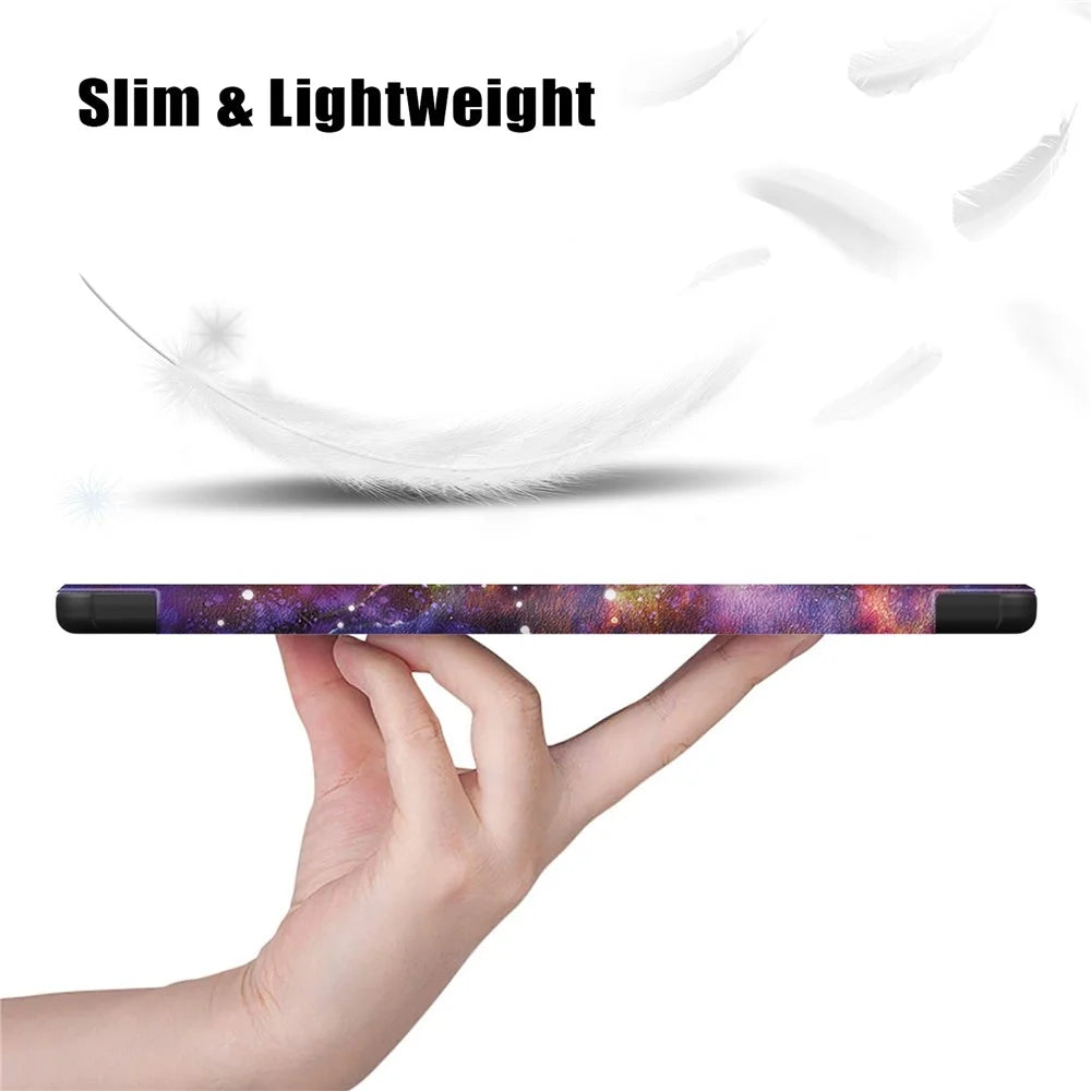 For Lenovo Tab M10 (Gen 3) 10.1 inch 328F Pattern Printing Auto Wake/Sleep PU Leather Case Trifold Stand Folio Cover - The Milky Way - 6