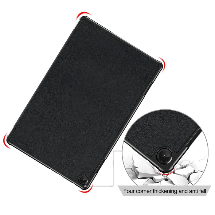 For Lenovo Tab M10 (Gen 3) 10.1-inch 328F Trifold Stand Tablet Case Microfiber Leather Auto Wake/Sleep Magnetic Closure Anti-scratch Protective Cover - Black - 4