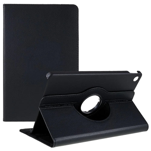 For Lenovo Tab M10 Plus (3rd Gen) / Xiaoxin Pad 2022 10.6 inch 125F / 128F Leather Tablet Case Rotating Stand Cover - Black - 1